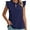 Navy Blue, variant on Chiclily Womens Summer Tops Short Sleeve V Neck Blouse Black Large Loose Casual Drawstring Work Shirts