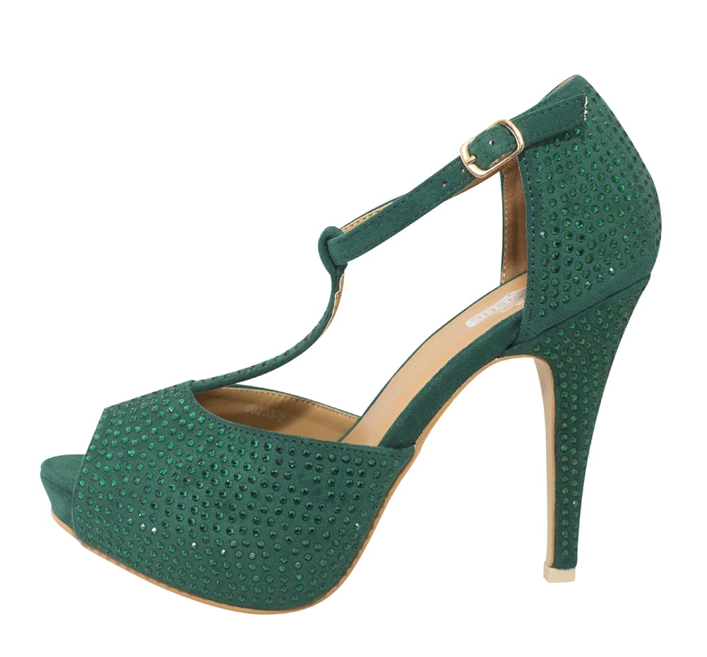 emerald green platform heels