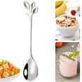 thumbnail image 2 of Creative Coffee Spoons,Small Dessert Spoons with Leaf Design,4.72 inch Stainless Steel Spoons for Ice-Cream Tea Sugar,Reusable Stirring Spoons for Mixing,Dessert, Parties Tableware(Silver), 2 of 8