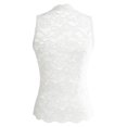 thumbnail image 5 of Rhuody T Shirts For Women Sleeveless Elegant Hollow Lace Front Tank Tops Classic Women Clothing White, 5 of 5