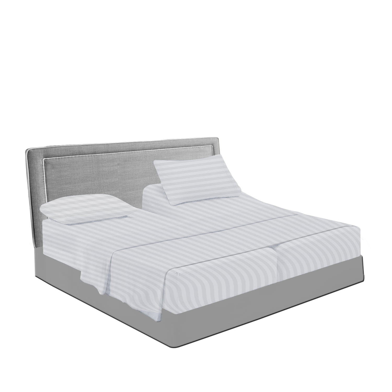 5'PCs Adjustable Split Bed Sheet Set 1000TC Egyptian Cotton Solid/Stripe Color