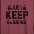 thumbnail image 3 of Instant Message - Kettle Bell Just Keep Swinging - Women's Lightweight French Terry Long Sleeve Shirt, 3 of 6