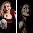 thumbnail image 3 of 10 hojas de tatuajes temporales de telaraña brillante para decoraciones de Halloween, tatuajes de araña pequeños falsos para regalos de juegos de fiesta de Halloween, regalos de Halloween Gi, 3 of 5