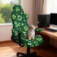 thumbnail image 3 of SCRAWLGOD St. Patrick's Day Shamrock Spot Print Dark Green 4 PCS Gaming Chair Cover with Armrest Slipcovers Soft Stretchable Washable Computer Chair Seat Slipcovers Cat Scratch Proof, 3 of 7