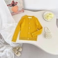 thumbnail image 5 of NIEWTR Toddler Boys & Girls Crewneck Sweater Cardigan Kids Long Sleeve Button Knit Tops Outwear2t 3t 4t 5t 6t 7t(A-Yellow,5-6 Years), 5 of 5