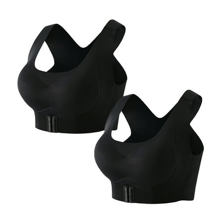

Womens Everyday Bras Clearance Bib Pants Coverall Front Buckle Gathering Steel Ring Free Underwear Wireless Bras Black M