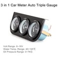 thumbnail image 4 of Triple Gauge,Mewmewcat Kit Meter Water Temperature Universal 12v Cars Pressure Meter Universal Oil Pressure Kit 2-inch(52mm) 3-in-1 Meter Universal 12v 3-in-1 Volt Meter Oil/volt/water 2 Oil, 4 of 6