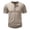 Khaki, variant on Summer Cotton Short Sleeve Shirts for Men Half Button Henley Shirt Solid Color Muscle Workout T Shirt Gym Athletic Tee Shirts Blue XXL