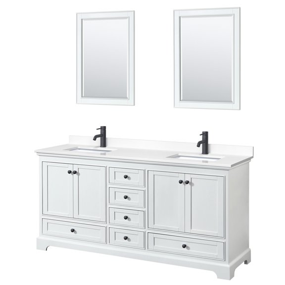 Wyndham Collection WCS202072DWBWCUNSM24 Deborah 72" Free Standing Double Basin Vanity Set