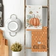 thumbnail image 3 of luyaa Orange Watercolor Stripes Hello Pumpkin Fall Kitchen Towels Dish Towels, 18x26 Inch Leaves Decoration Hand Towels Set of 4, 3 of 6