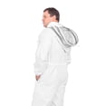 thumbnail image 2 of Varomorus Professional Beekeeping Suit with Detachable Fencing Veil Hood, 100% Heavy Organic Cotton Coverall, 2-Way Zipper, 9 Pockets, White, S, 2 of 8