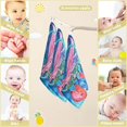 thumbnail image 3 of SKYSONIC 3 PCS Cute Little Axolotl Baby Muslin Washcloths, Boho Feathers Wreath Face Towel Burp Cloths Ultra Soft Absorbent Cotton Bath Wipes Towels for Newborn Boys Girls, 3 of 7