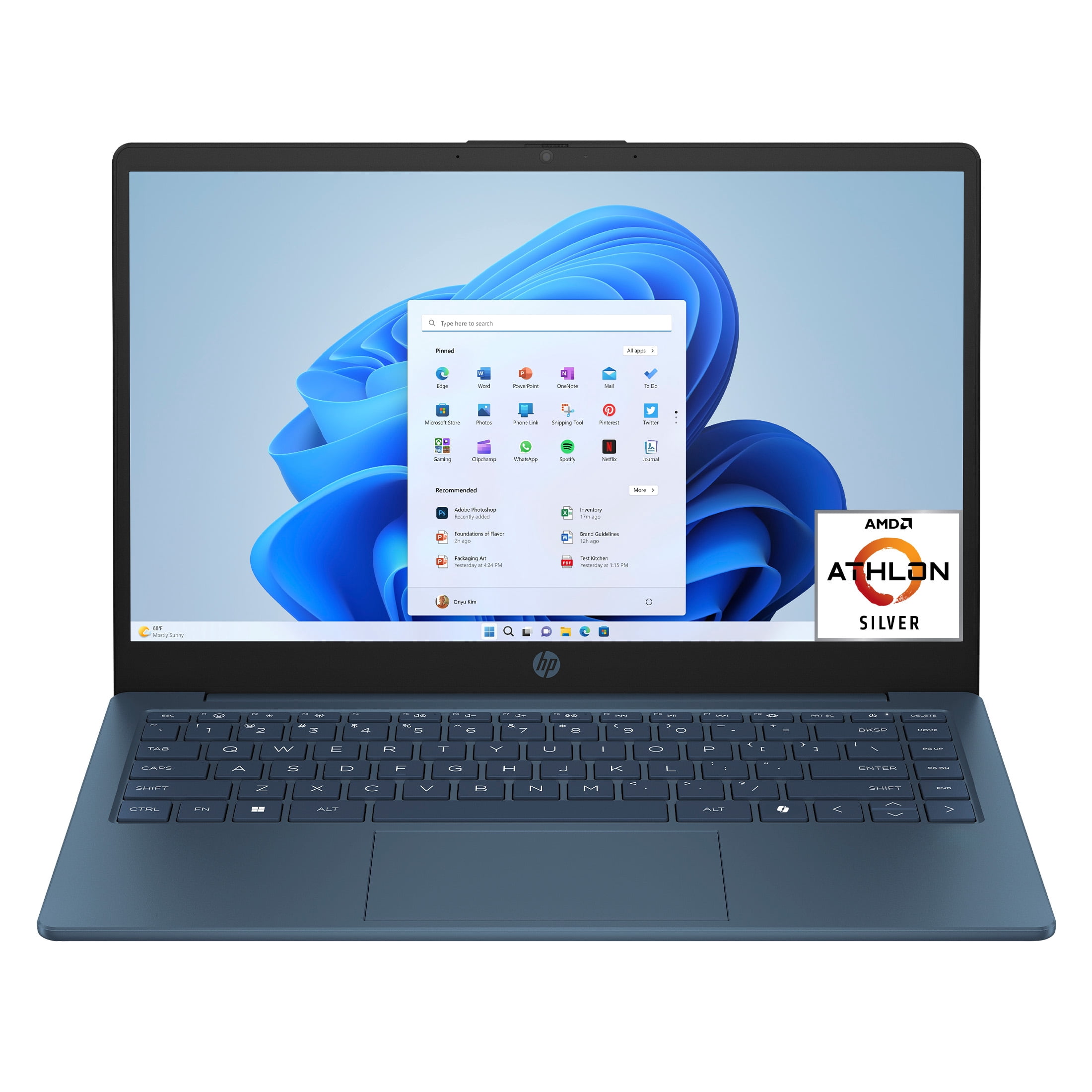 HP 14 inch HD Windows Laptop AMD Athlon Silver 7120U Processor 4GB