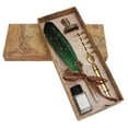 thumbnail image 3 of Trousse de Stylos de Caligraphie, Rétro Élégant Résistant à l'Usure, Ensemble de Stylos à Plumes à Multiples Embouts de Rechange pour la Maison pour l'École pour le Bureau Vert, 3 of 8