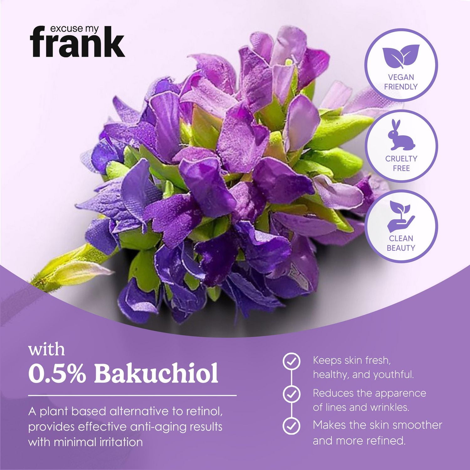 Excuse My Frank Bakuchiol Crème pour les yeux anti-âge Crème pour les yeux anti-âge