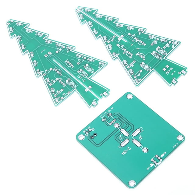 Electronic 3D Christmas Tree, Convenient DIY Christmas Tree, PCB Stereo For Decor Christmas 7 Colors