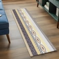 thumbnail image 3 of 2'x6' Rug Runners for Hallways Kitchen, Yellow Grey Geometric Non Slip Entryway Beside Floor Carpet Runner, Boho Vintage Country Flowers Leaves Laundry Room Bedroom Throw Rugs Mat for Family Pet, 3 of 8