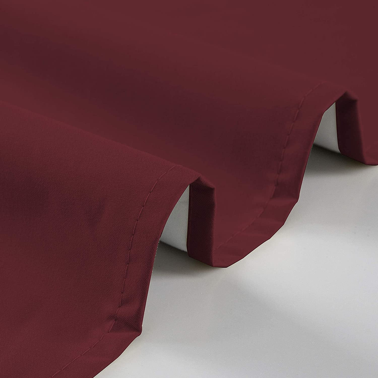 Set of 2 100% Blackout Insulated Rod Pocket Kitchen Curtain Tiers for Small Windows 27" W x 36" L, Burgundy