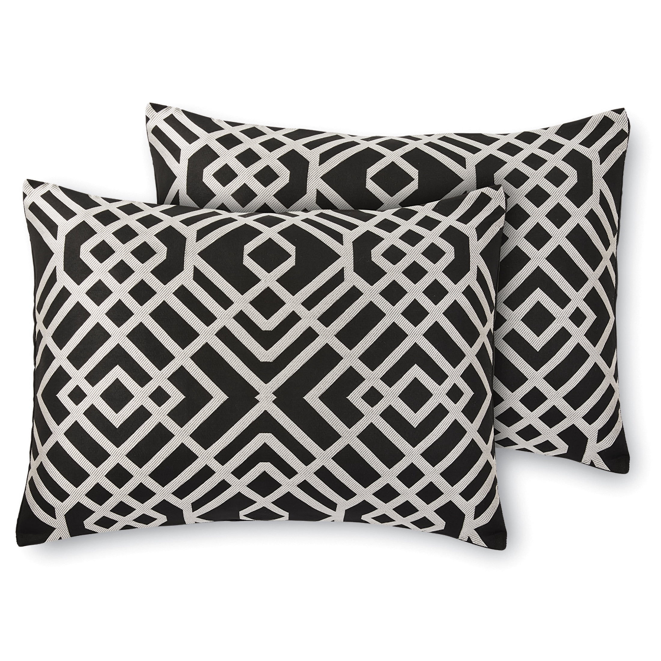 Mainstays Glen 7-Piece Black/Gold Geometric Polyester Comforter Set, King