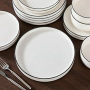 vancasso 12 pcs Dinnerware Sets, Plates and Bowls Set for 4, Ceramic Dinner Set, White