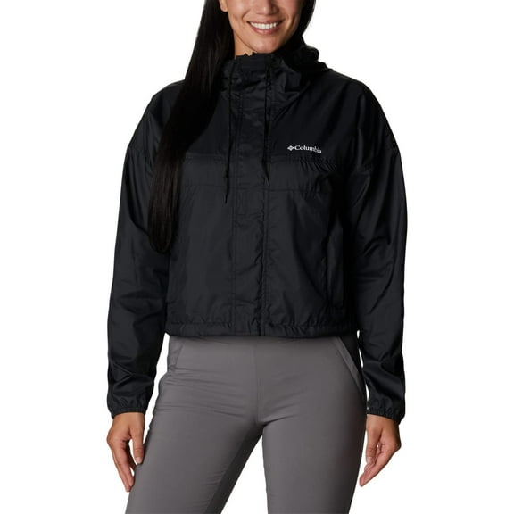 Columbia Women's Flash Challenger Cropped Windbreaker, Black, Small