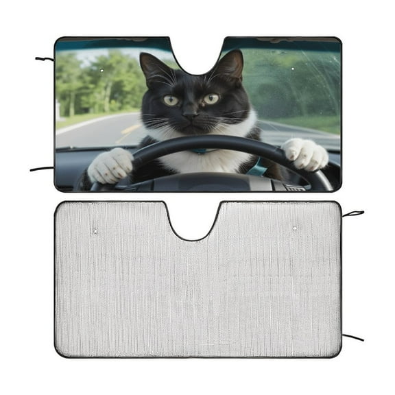 Tuxedo Windshield Sun Shade for Car SUV Truck, Car Sun Shade Windshield, Car Shades for Front Windows, Sunshade for Car Windshield, Protector Blocks UV 51"x28"