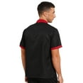 thumbnail image 2 of Alvivi Men's Chef Short Sleeve Coat Jacket Kitchen Service Uniform Workwear Black 3XL, 2 of 7