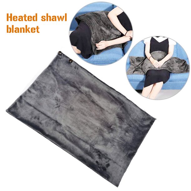 Mantón de calefacción eléctrica USB Mantas térmicas inteligentes Almohadillas calentadoras corporales (gris oscuro) Ehuebsd Libre de BPA