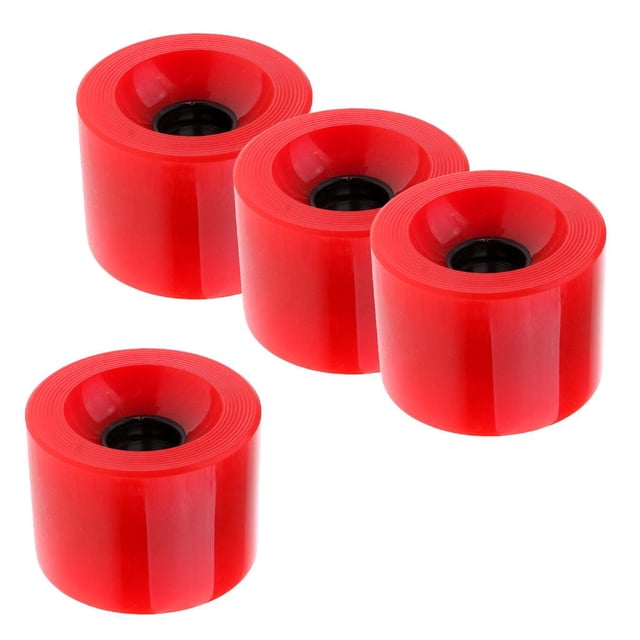S SERENABLE 4 Pcs 70 x 51mm Planche à Roulettes Roue en PU Robuste Longboard Mini Cruiser Accessoire Rouge