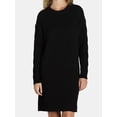 thumbnail image 4 of Time and Tru Women's and Women's Plus Cable Sweater Dress with Long Sleeves, Sizes XS-3XL, 4 of 5