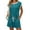 Blue Green, variant on Ekouaer Womens Pajamas Set 2 Piece Short Sleeves PJs O Neck Tops and Drawstring Waist Shorts Soft Lounge Set