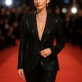thumbnail image 5 of JGGSPWM Women's Sequin Blazer Casual Lightweight Open Front Glitter Suit Jackets Long Sleeve Fashion Sparkly Party Jacket Black S, 5 of 6