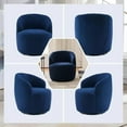 thumbnail image 6 of Sumdeal Club Swivel Barrel Chair Chair, Round Accent Sofa Chair, Modern Leisure Arm Chair for Nursery, Living Room, Hotel, Bedroom, Office, Darkblue set of 2, 6 of 7