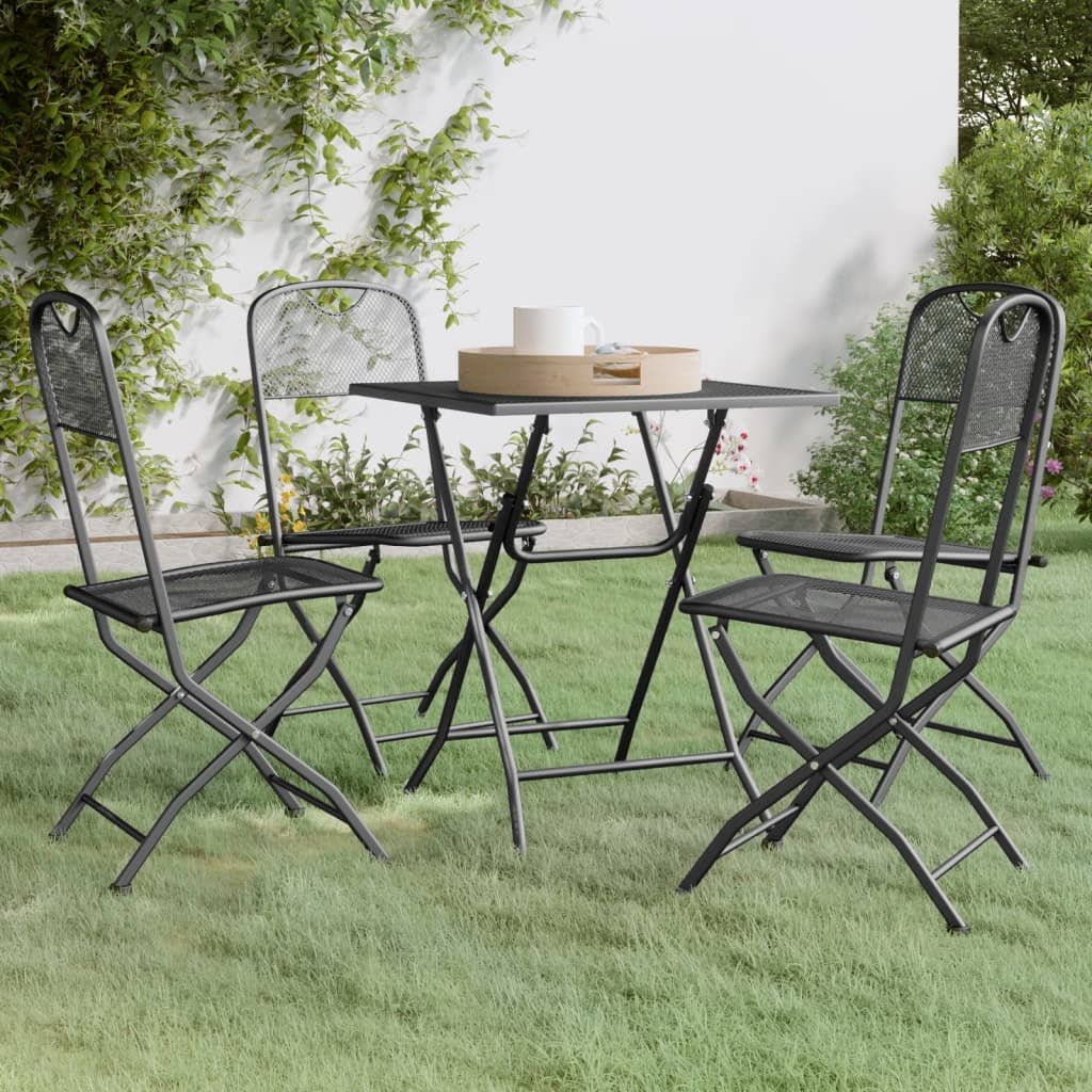 5 Piece Patio Dining Set Expanded Metal Mesh Anthracite - Walmart.com