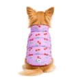 thumbnail image 4 of Oodles Cherry Print Quilted Puffer Fall Dog Jacket, Purple, XS, 4 of 8