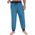 thumbnail image 3 of GIRUNS Men's Pajama Pants Soft Casual Sleep Pants With Pockets Elastic Waistband Sleepwear Pants With Drawstring PJ Black 2XL, 3 of 6