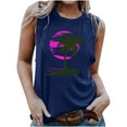 thumbnail image 2 of Titcea Tank Top for Women Palm Tree Printed Round Neck Sleeveless Graphic Tees Hawaiian Beach Holiday Summer Casual T Shirts, 2 of 5