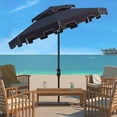 thumbnail image 2 of SAFAVIEH Outdoor Collection Zimmerman 9-Foot Market Umbrella Navy/White, 2 of 6