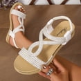 thumbnail image 6 of Ruyang Beach Sandals for Women Wedge Dressy Sandals Summer Comfortable Low Wedges Sandal Walking Ankle Strap Buckle Shoes, 6 of 8