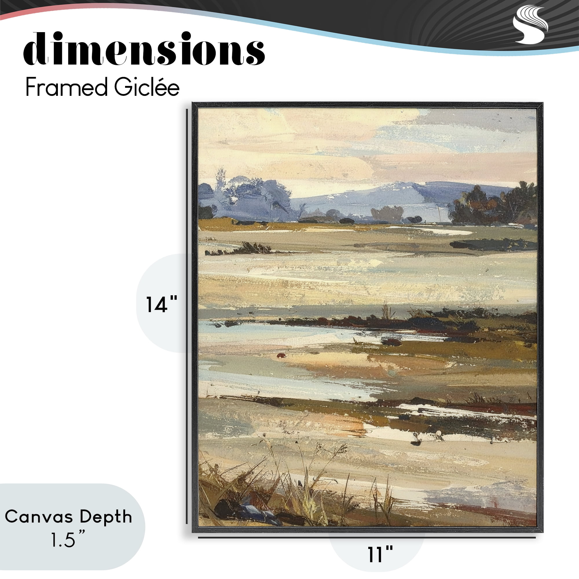 Stupell Industries Distant Horizon Portrayal Black Framed Giclee Art, design by Alonza Saunders
