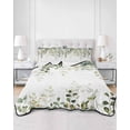 thumbnail image 2 of Quilt King Size Bedding Set, Sage Green Eucalyptus Leaves Reversible Summer Quilt 3 Pieces, Spring Botanical Floral Lightweight Bedspreads Coverlets with 2 Pillow Shams for All Seasons, 2 of 5