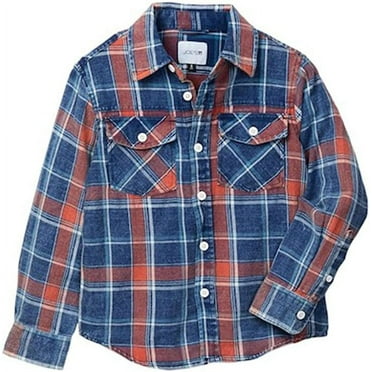 Joe's Jeans Plaid Twill Shirt (Little Boys) - Red (X-Large)