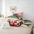thumbnail image 6 of Manfei Merry Christmas 7-Piece Bedding Comforter Set,Red Xmas Truck King Bedding Sets,Geometric Plaid Grid Bed Sheets For Girls,Breathable Home Decor Reversible, 6 of 8