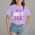 thumbnail image 2 of Linfrsh Shirts for Teen Girls Girls T Shirts Ruffle Short Sleeve Summer Pleated Crewneck Casual Tops Tees Blouses(Purple,Size 12-18 Months), 2 of 4