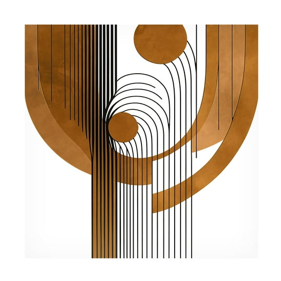 Canvas Wall Art - Ray Heere 'Mid Century Abstract Painting 2' Wall Art for Living Room, Bedroom, or Office Décor by Trademark Fine Art - 14 x 14 Inches