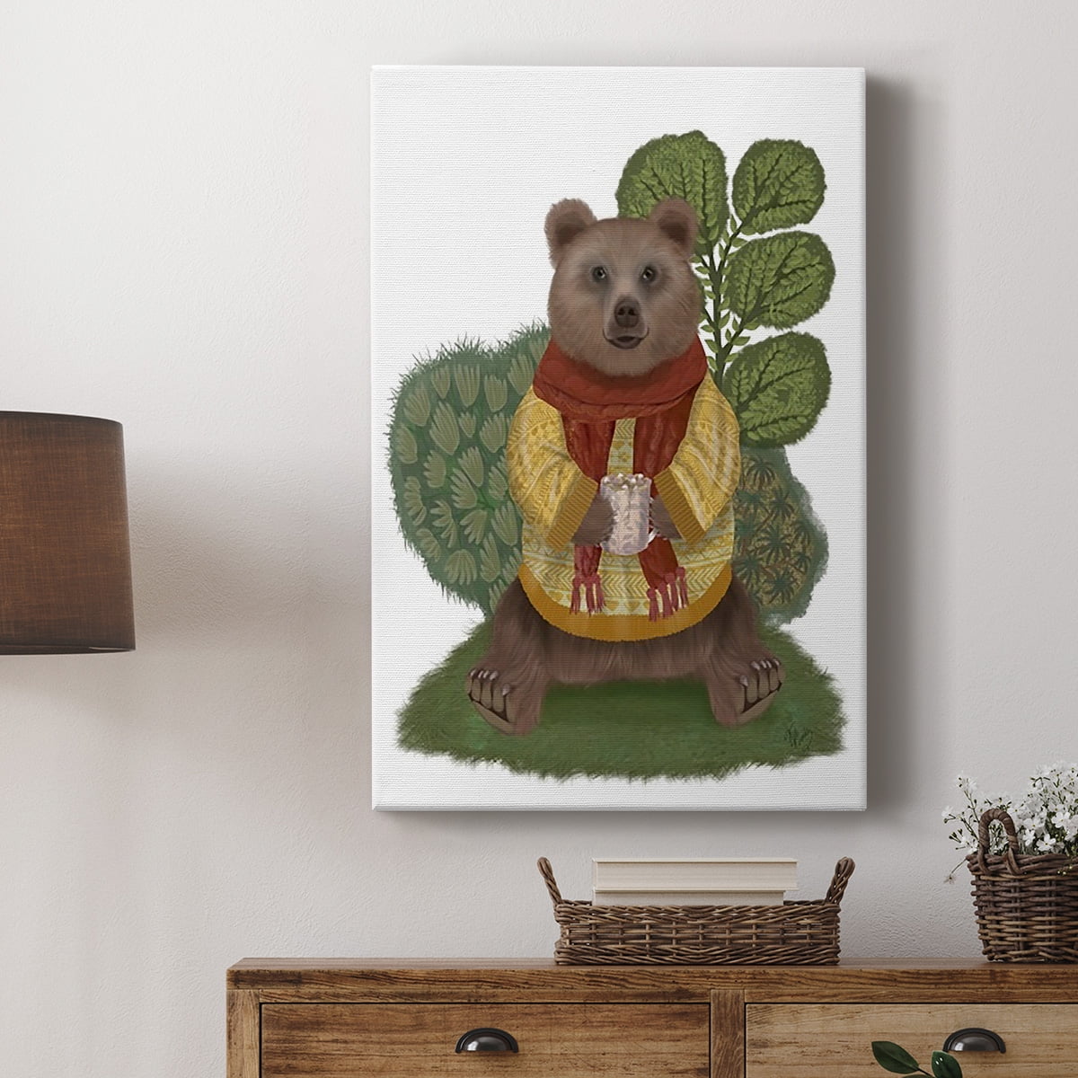 Hot Chocolate Bear Premium Gallery Wrapped Canvas - Ready to Hang