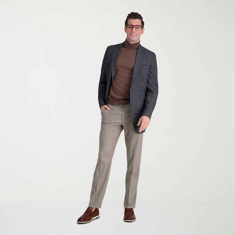 haggar straight fit dress pants Haggar Cool Right Performance Flex Pants, Flat Front in Khaki
