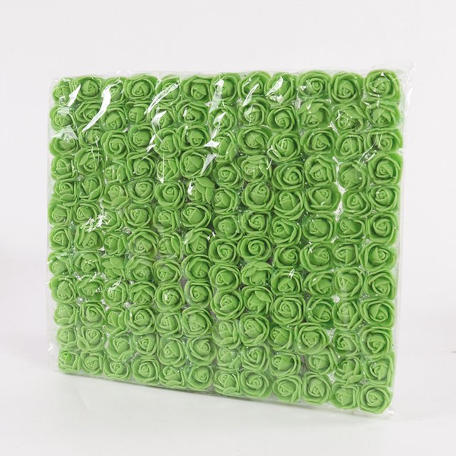144 piezas de flores rosas artificiales de espuma de 2 cm para decoración del hogar, bodas, álbumes de recortes, manualidades, coronas, regalo, mini flores
