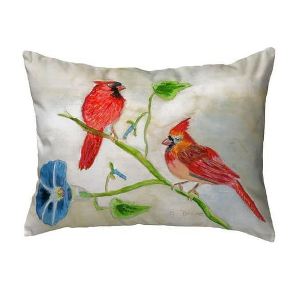 Betsy Drake KS270 11 x 14 in. Betsys Cardinals Small No-Cord Pillow