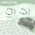 thumbnail image 2 of 480 piezas de anillas abiertas de acero inoxidable 304, diámetro de 4 mm, calibre 21, para fabricación de joyas., 2 of 7